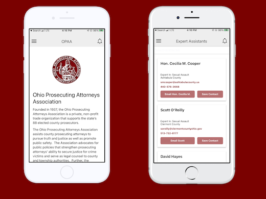 OPAA App mockup